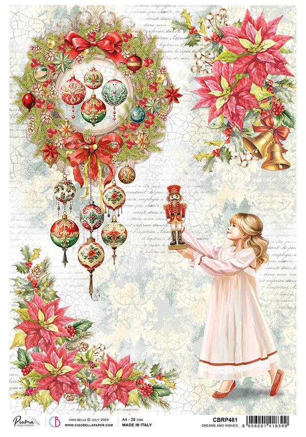 Ciao Bella The Nutcracker DREAMS and WISHES Rice Paper A4 Mixed Media #CBRP481