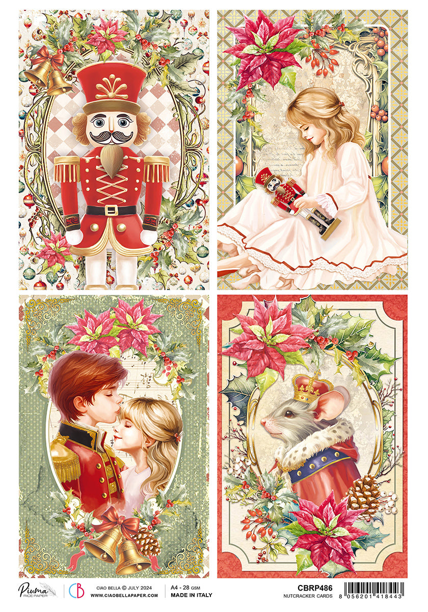 Ciao Bella The Nutcracker CARDS Rice Paper A4 Mixed Media #CBRP486