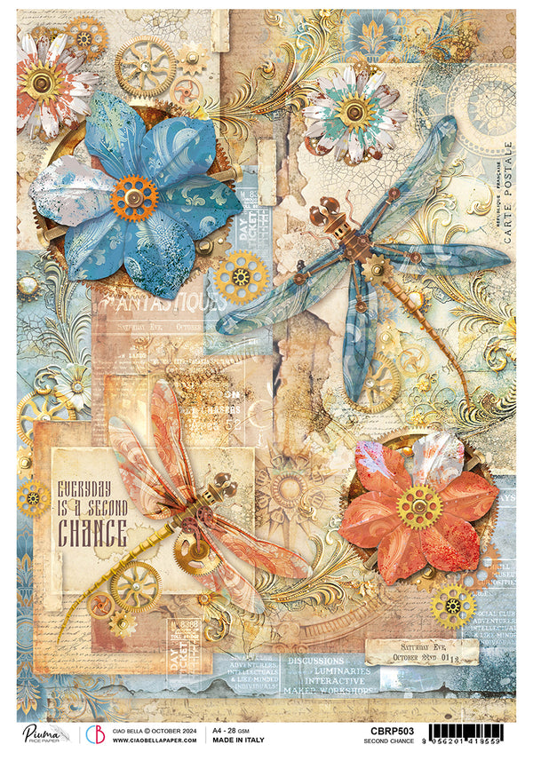 Ciao Bella Esprit de Voyage SECOND CHANCE A4 Rice Paper Mixed Media #CBRP503