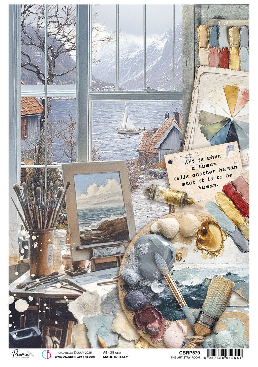 Ciao Bella AN ARTIST JOURNEY - THE ARTISTRY ROOM A4 Rice Paper Mixed Media #CBRP579