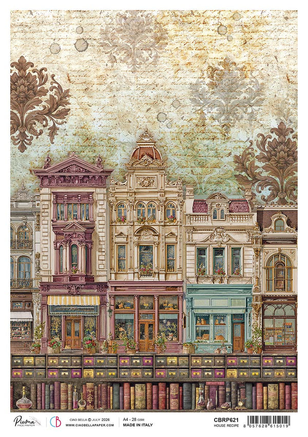 Ciao Bella Chocolate Wanderlust HOUSE RECIPE A4 Rice Paper Mixed Media #CBRP621
