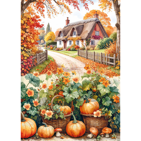 Ciao Bella HELLO FALL Autumn A5 Assorted Rice Paper Selection Decoupage 8 sheets #CBRS019