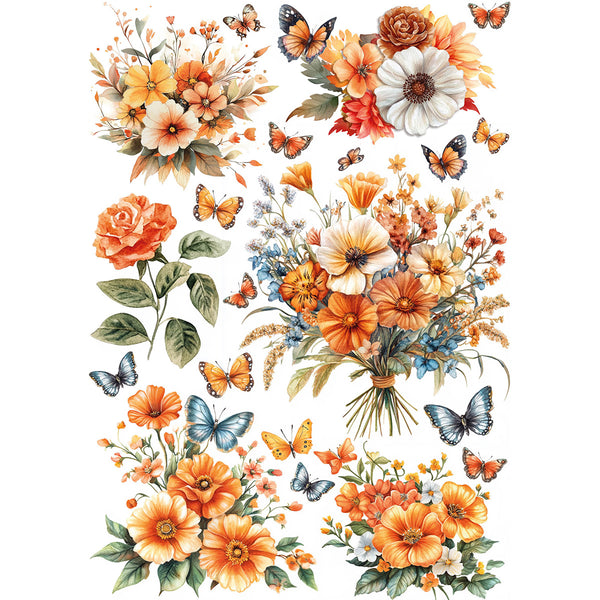 Ciao Bella HELLO FALL Autumn A5 Assorted Rice Paper Selection Decoupage 8 sheets #CBRS019