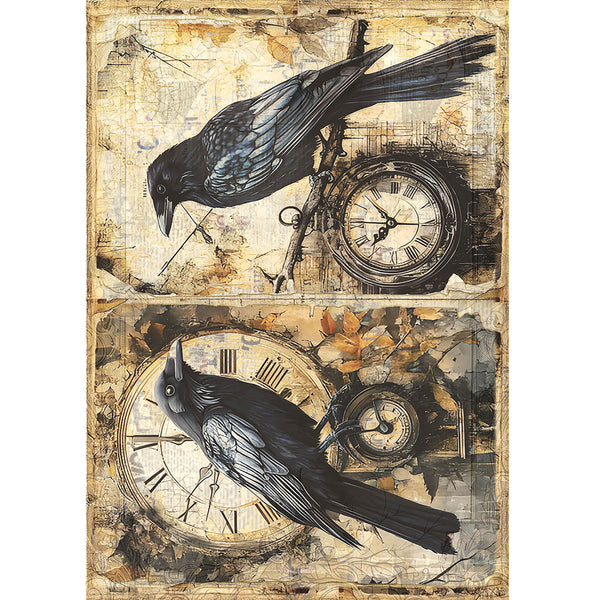 Ciao Bella DARK ACADEMIA A5 Assorted Rice Paper Selection Decoupage 8 sheets #CBRS020
