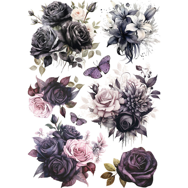 Ciao Bella DARK ACADEMIA A5 Assorted Rice Paper Selection Decoupage 8 sheets #CBRS020