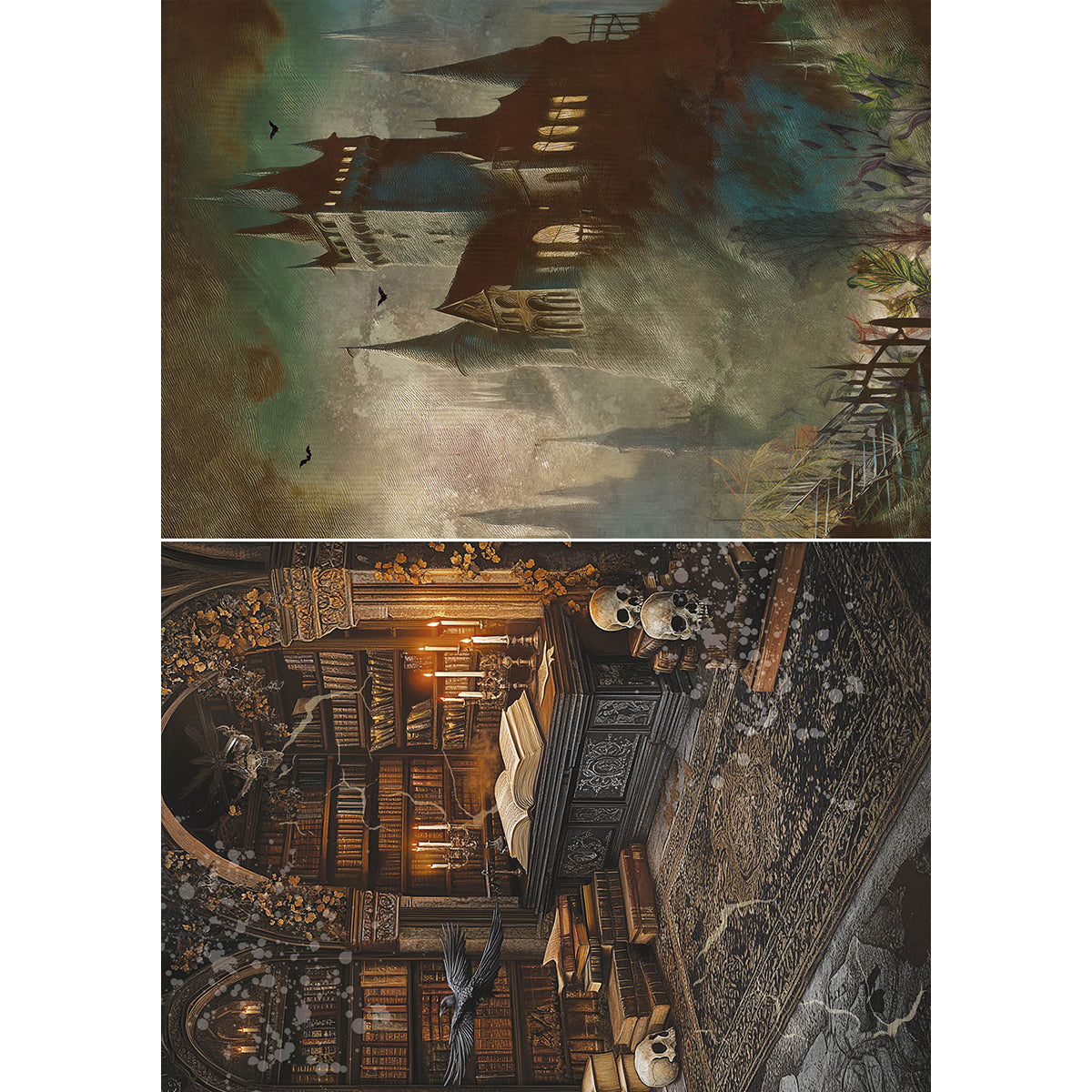 Ciao Bella DARK ACADEMIA A5 Assorted Rice Paper Selection Decoupage 8 sheets #CBRS020