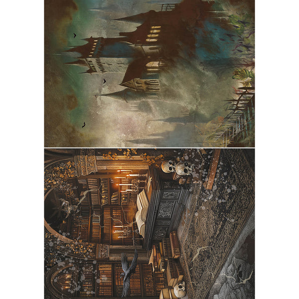 Ciao Bella DARK ACADEMIA A5 Assorted Rice Paper Selection Decoupage 8 sheets #CBRS020