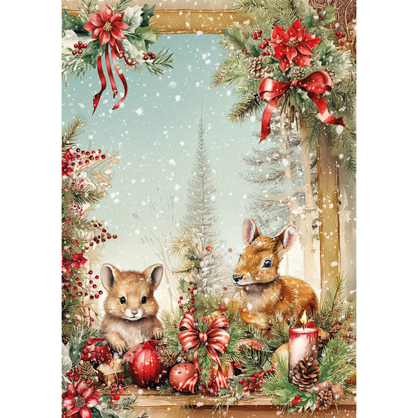 Ciao Bella HOT COCOA & HOLLY Winter Christmas A5 Assorted Rice Paper Selection Decoupage 8 sheets #CBRS021