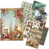 Collection of Christmas-themed cards with animals and festive elements on a white background.