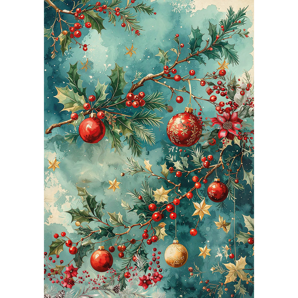 Ciao Bella HOT COCOA & HOLLY Winter Christmas A5 Assorted Rice Paper Selection Decoupage 8 sheets #CBRS021