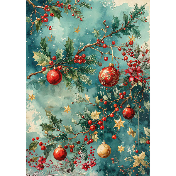 Ciao Bella HOT COCOA & HOLLY Winter Christmas A5 Assorted Rice Paper Selection Decoupage 8 sheets #CBRS021