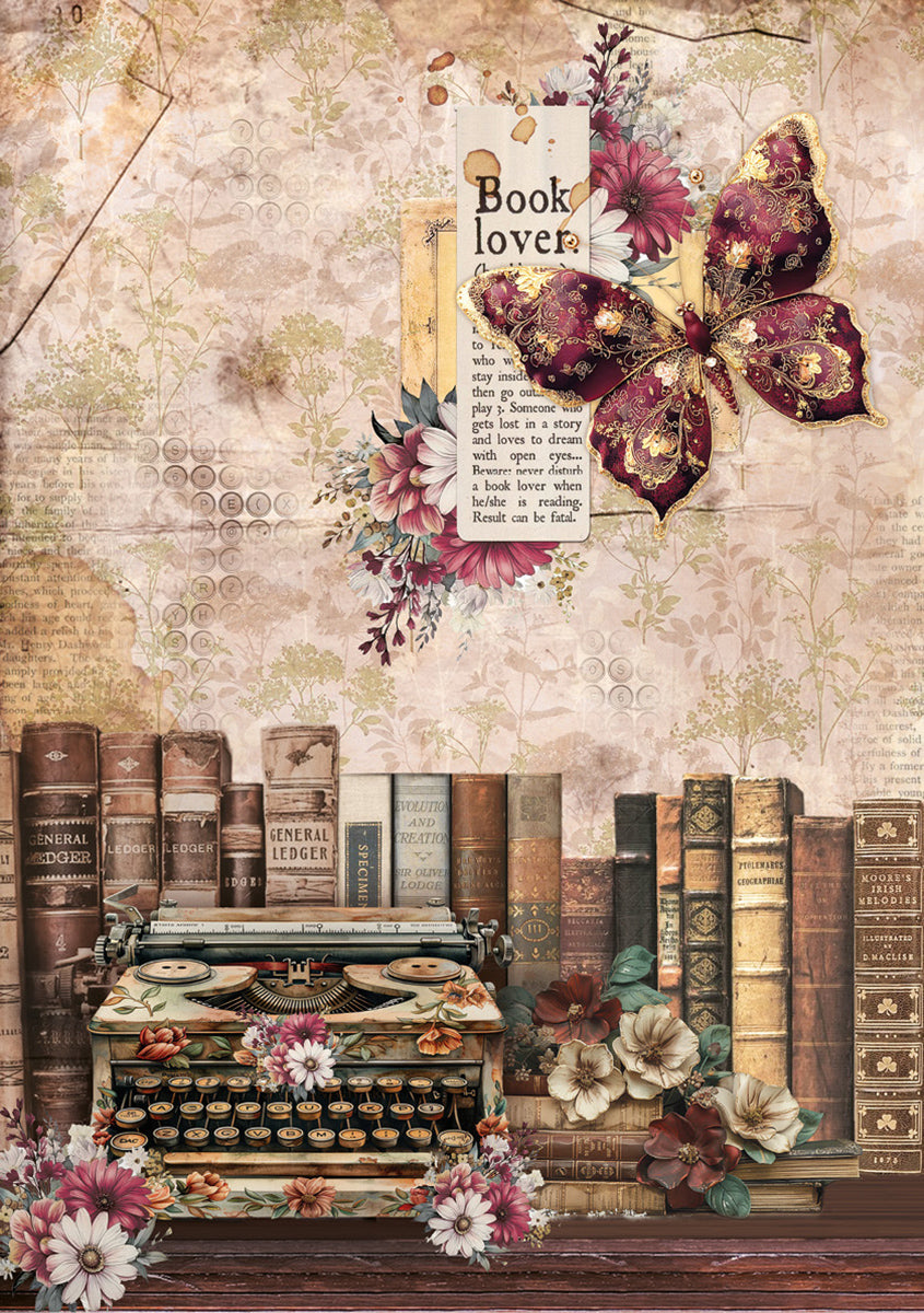 Ciao Bella BOOK LOVERS - A5 Assorted Rice Paper Selection Decoupage 8 sheets #CBRS026