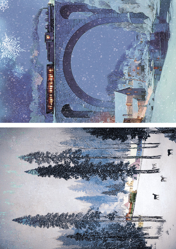 Ciao Bella POLAR RAILWAY - A5 Assorted Rice Paper Selection Decoupage 8 sheets #CBRS029