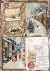 Ciao Bella POLAR RAILWAY - A5 Assorted Rice Paper Selection Decoupage 8 sheets #CBRS029