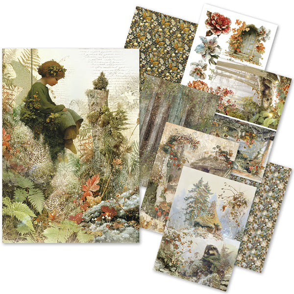 Ciao Bella FAIRY WHISPERS - A5 Assorted Rice Paper Selection Decoupage 8 sheets #CBRS030