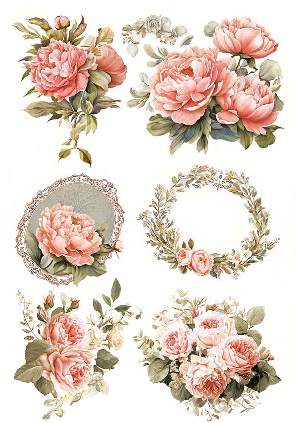 Ciao Bella AFTERNOON TEA - A5 Assorted Rice Paper Selection Decoupage 8 sheets #CBRS031