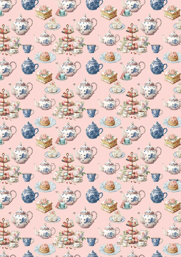Ciao Bella AFTERNOON TEA - A5 Assorted Rice Paper Selection Decoupage 8 sheets #CBRS031