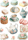 Ciao Bella AFTERNOON TEA - A5 Assorted Rice Paper Selection Decoupage 8 sheets #CBRS031