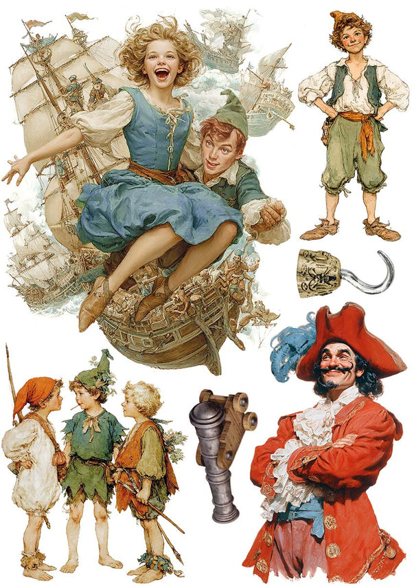 Ciao Bella NEVERLAND A5 Assorted Rice Paper Selection Decoupage 8 sheets #CBRS032