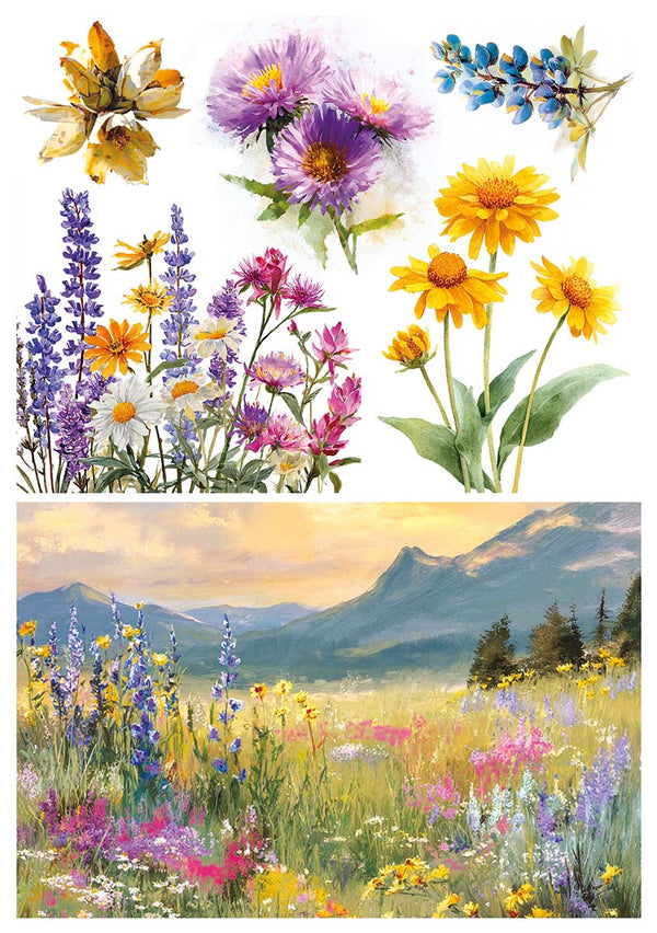 Ciao Bella YELLOWSTONE A5 Assorted Rice Paper Selection Decoupage 8 sheets #CBRS033