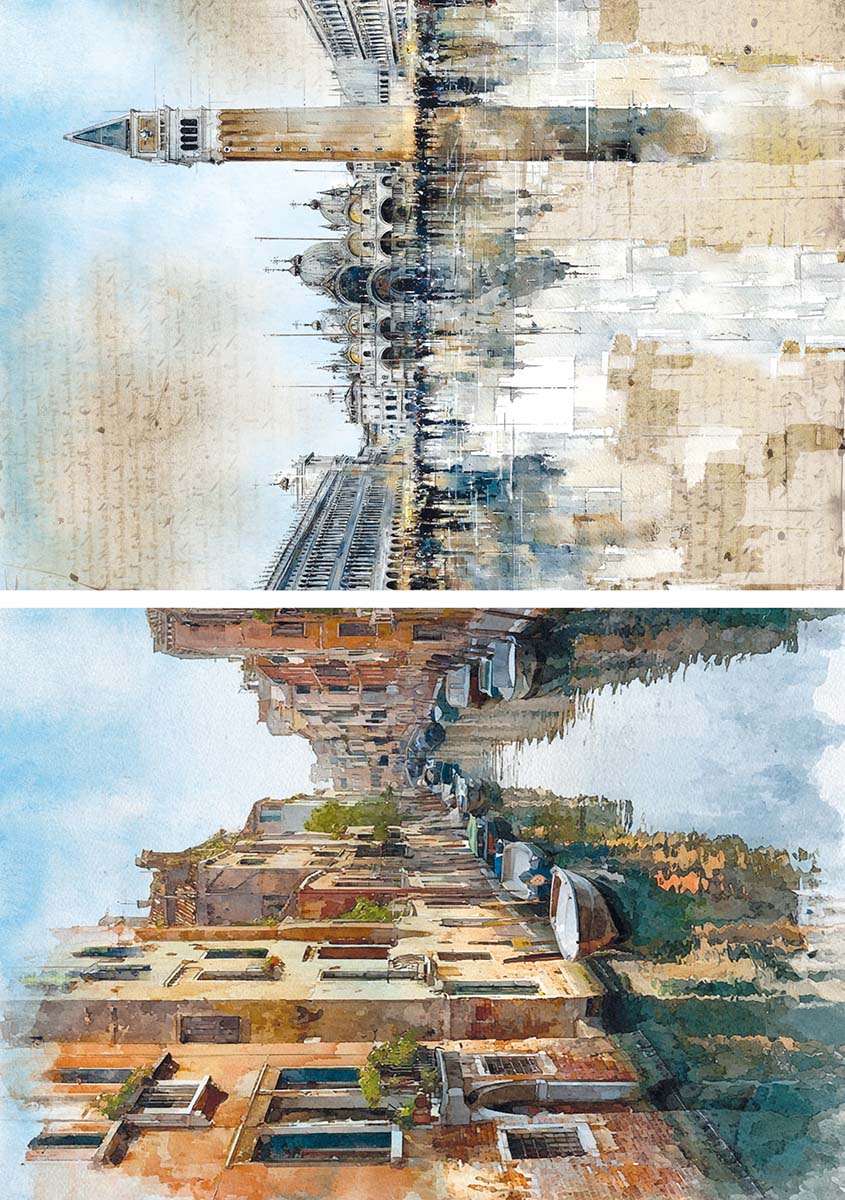 Ciao Bella A WALK IN VENICE A5 Assorted Rice Paper Selection Decoupage 8 sheets #CBRS034