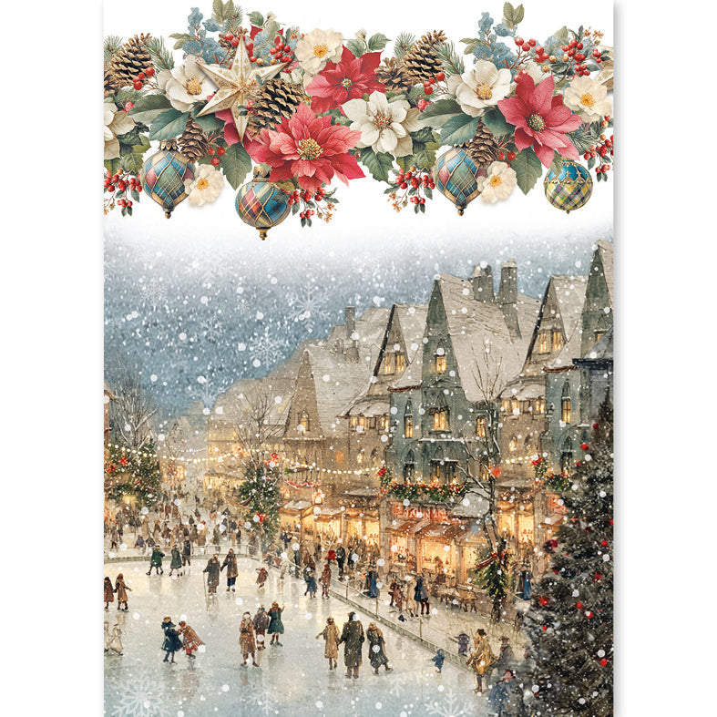 Ciao Bella MERRY and BRIGHT - A5 Assorted Rice Paper Selection Decoupage 8 sheets #CBRS045