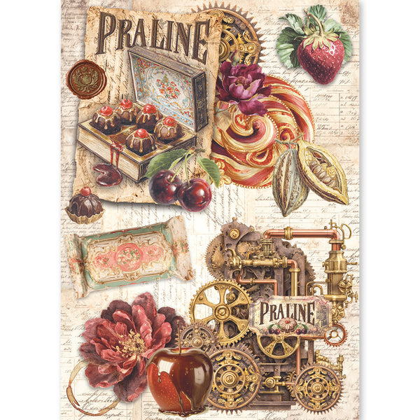 Ciao Bella CHOCOLATE WANDERLUST - A5 Assorted Rice Paper Selection Decoupage 8 sheets #CBRS047