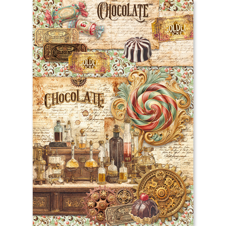 Ciao Bella CHOCOLATE WANDERLUST - A5 Assorted Rice Paper Selection Decoupage 8 sheets #CBRS047