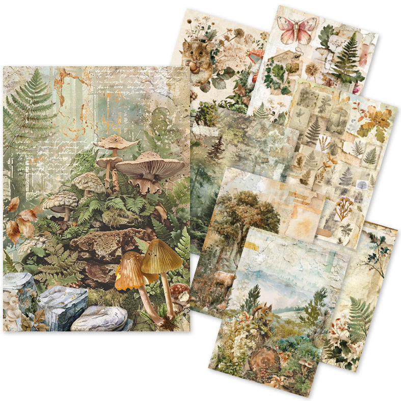 Ciao Bella THE NATURE JOURNAL - A5 Assorted Rice Paper Selection Decoupage 8 sheets #CBRS049