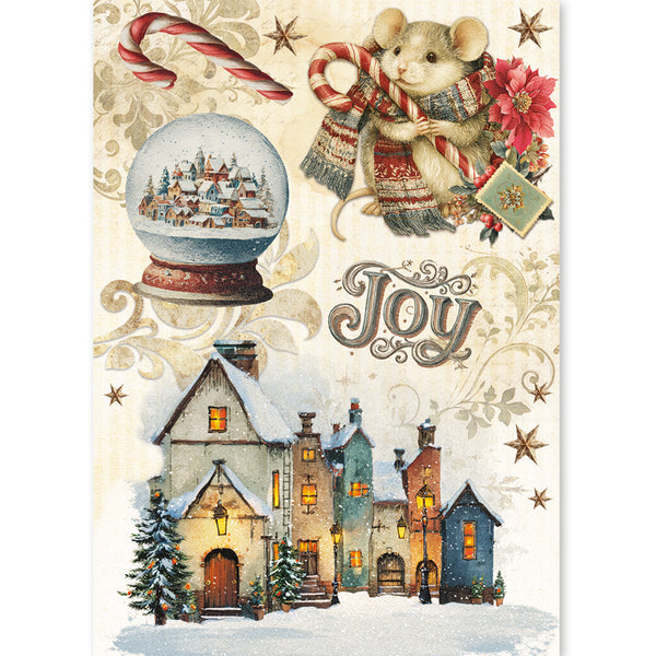 Ciao Bella COZY CHRISTMAS - A5 Assorted Rice Paper Selection Decoupage 8 sheets #CBRS050