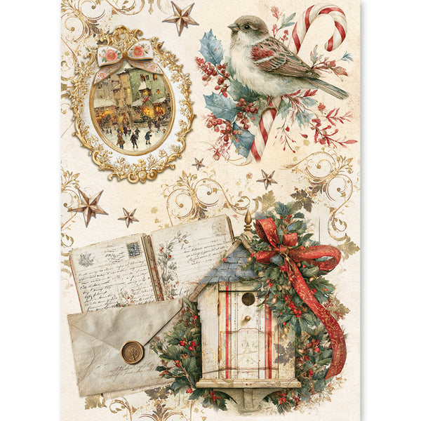 Ciao Bella COZY CHRISTMAS - A5 Assorted Rice Paper Selection Decoupage 8 sheets #CBRS050