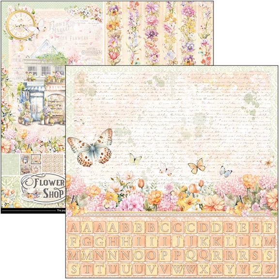 Ciao Bella FLOWER SHOP 12x12 Paper 8 Sheets #CBT077