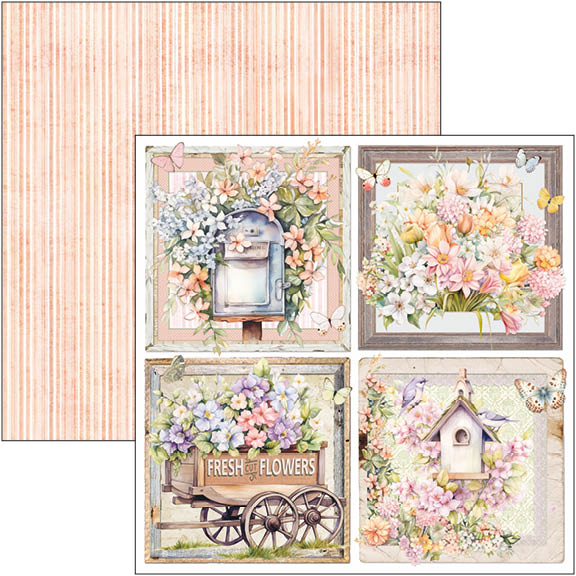 Ciao Bella FLOWER SHOP 12x12 Paper 8 Sheets #CBT077