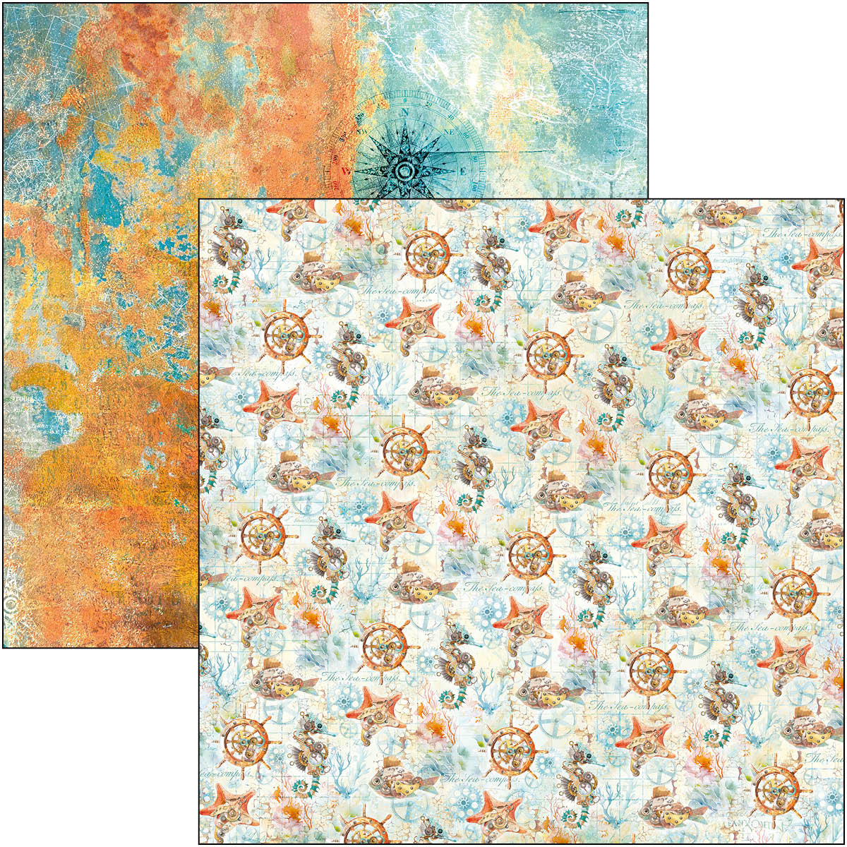 Ciao Bella CORAL REEF 12x12 Paper 8 Sheets #CBT078