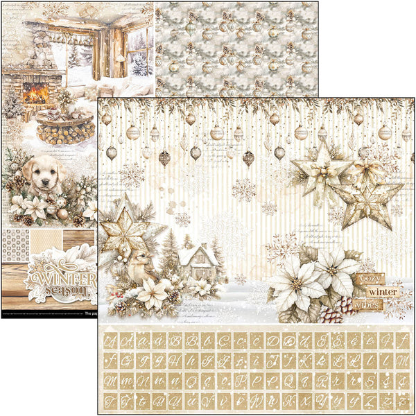 Ciao Bella WINTER SEASON Patterns Pad 12x12 Paper 8 Sheets #CBT088