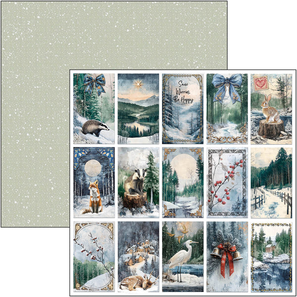 Ciao Bella FOREST TALES Winter Christmas Patterns Pad 12x12 Paper 8 Sheets #CBT090