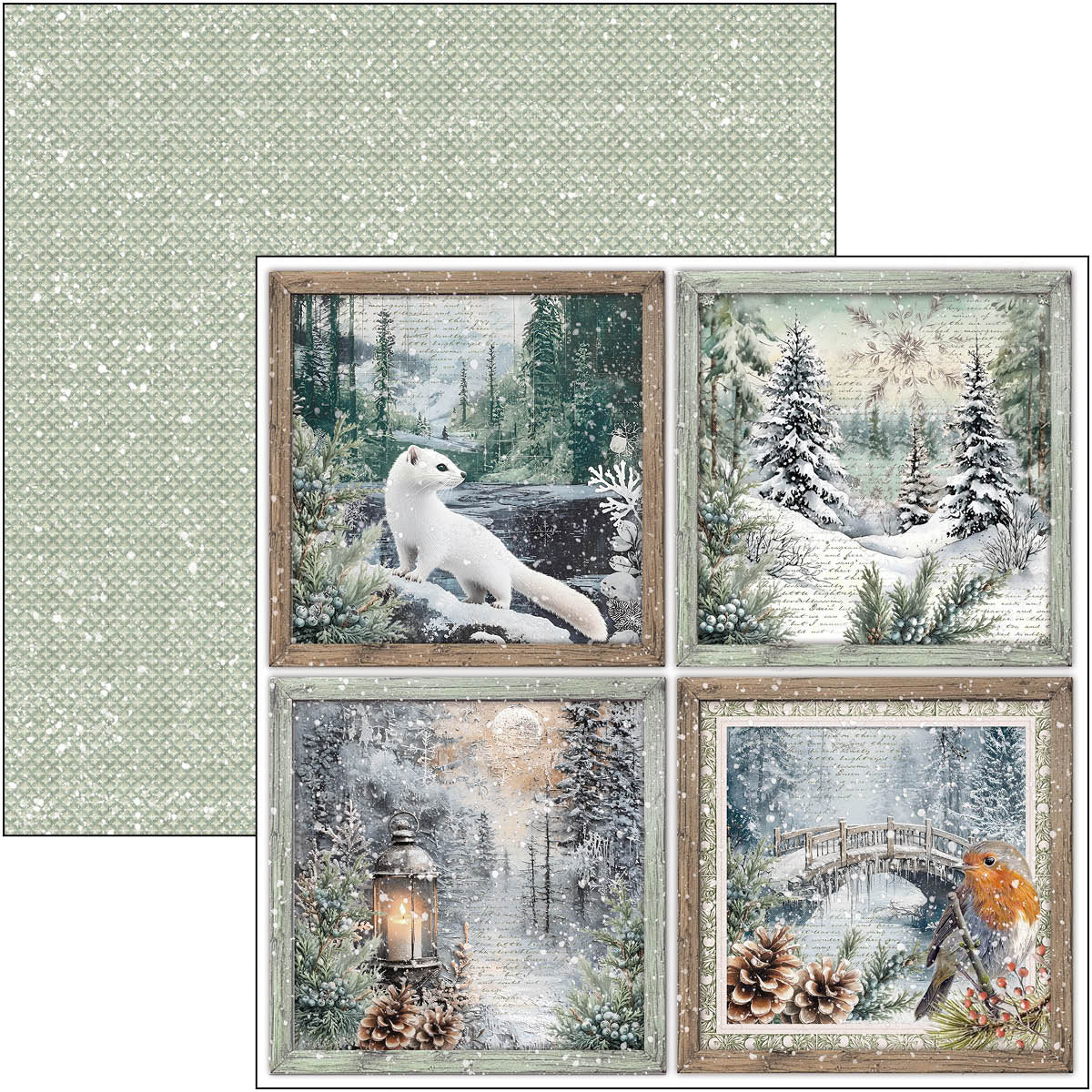 Ciao Bella FOREST TALES Winter Christmas Patterns Pad 12x12 Paper 8 Sheets #CBT090