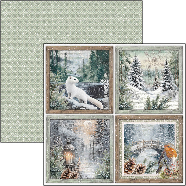 Ciao Bella FOREST TALES Winter Christmas Patterns Pad 12x12 Paper 8 Sheets #CBT090