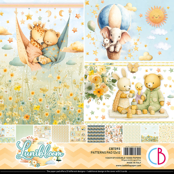 Ciao Bella LUNIBLOOM Patterns 12x12 Paper Pad 8 Sheets #CBT093