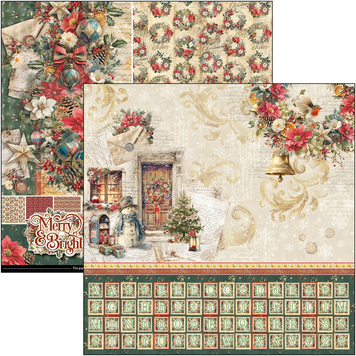 Ciao Bella MERRY and BRIGHT Christmas 12x12 Paper 8 Sheets #CBT098