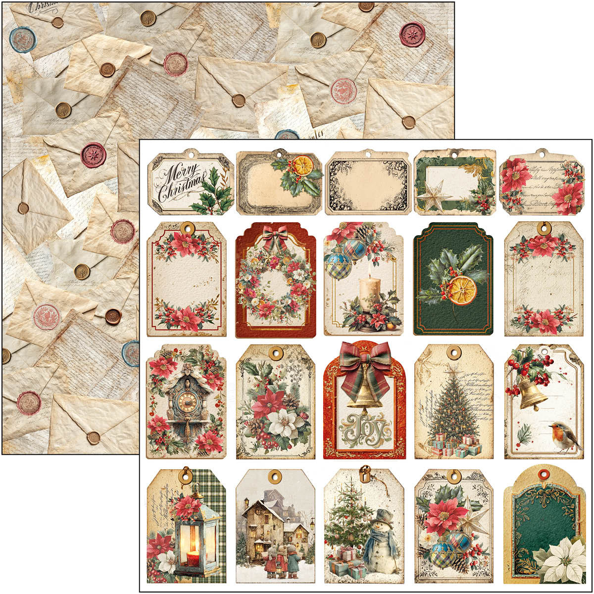 Ciao Bella MERRY and BRIGHT Christmas 12x12 Paper 8 Sheets #CBT098