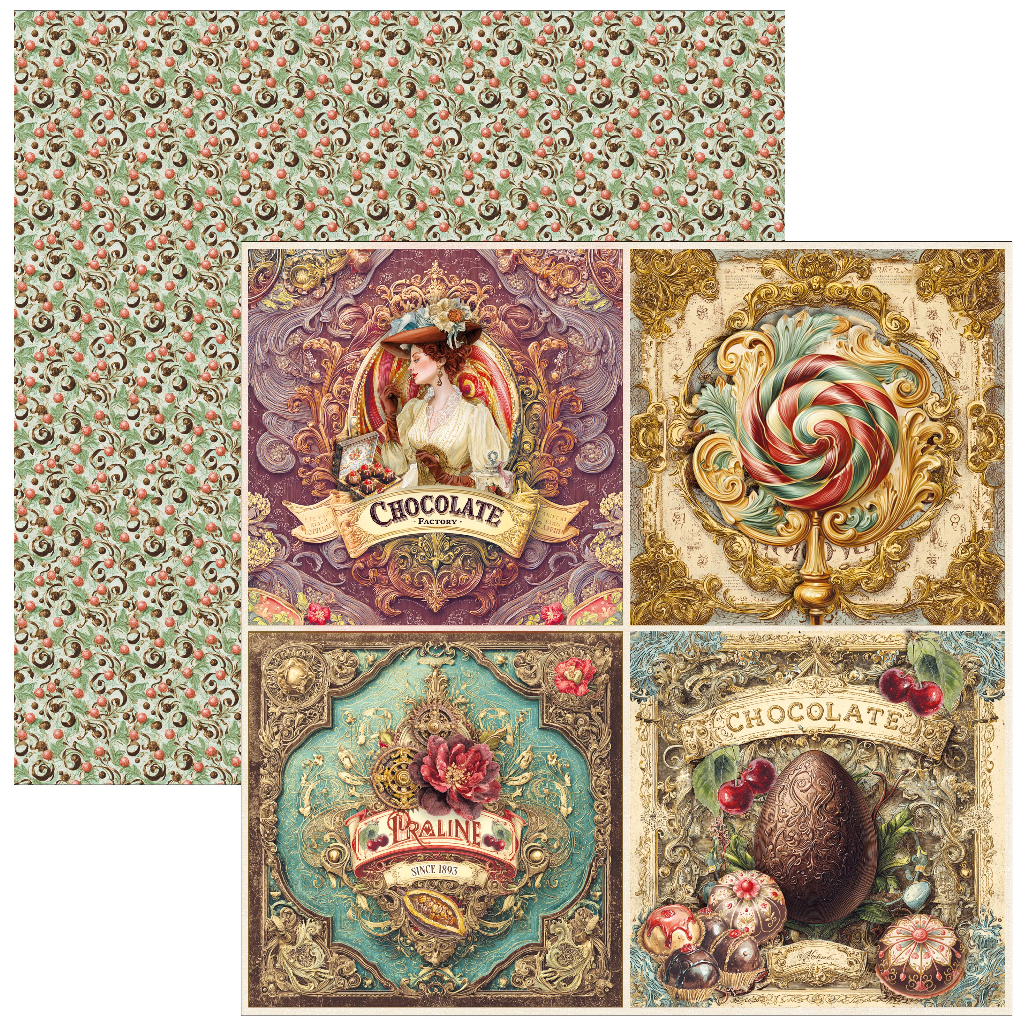 Ciao Bella CHOCOLATE WANDERLUST 12x12 Paper 8 Sheets #CBT100