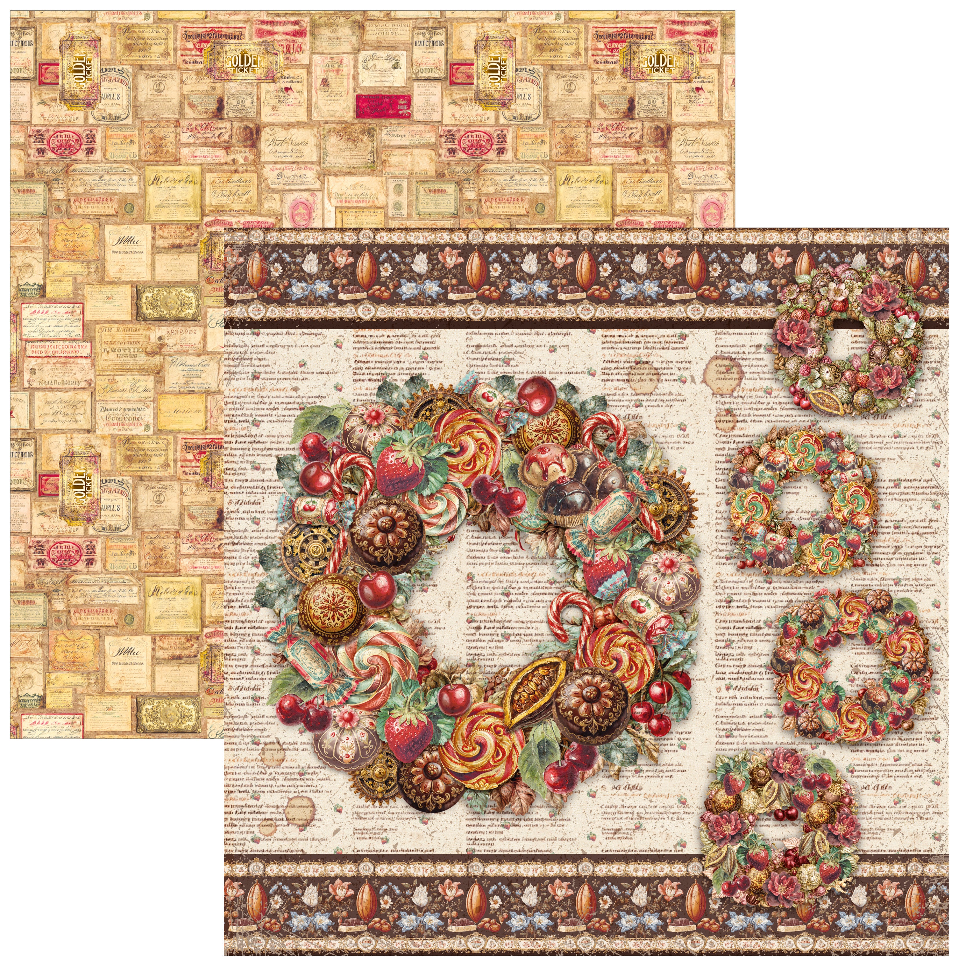 Ciao Bella CHOCOLATE WANDERLUST 12x12 Paper 8 Sheets #CBT100