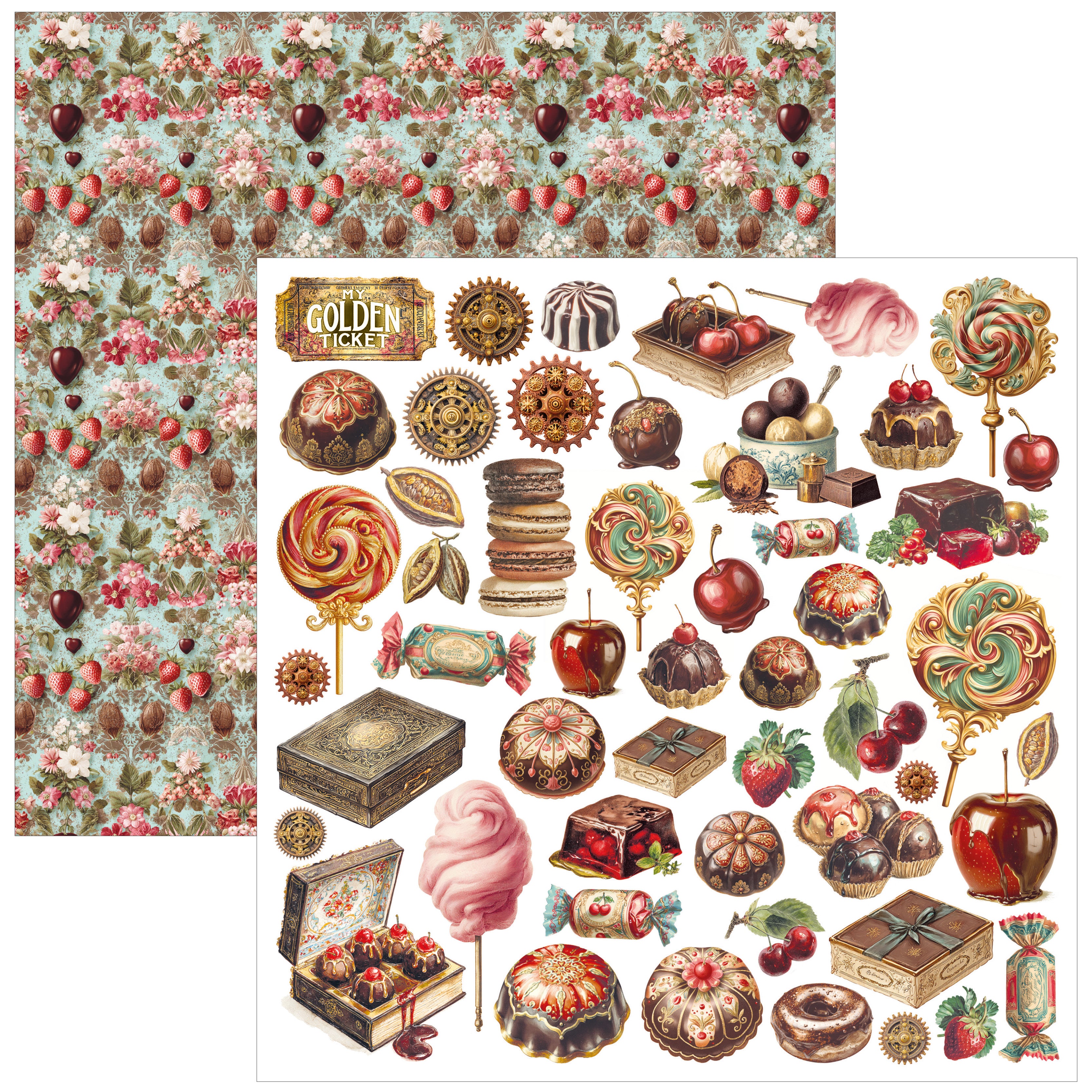 Ciao Bella CHOCOLATE WANDERLUST 12x12 Paper 8 Sheets #CBT100