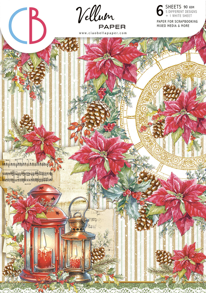 Ciao Bella THE NUTCRACKER Christmas Holiday A4 Vellum Paper 6 sheets #CBV019