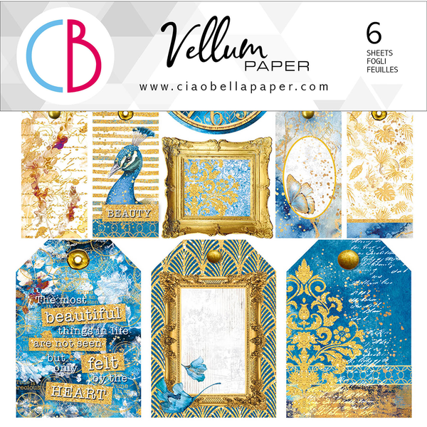 Ciao Bella INDIGO 6"x6" Vellum Paper 6 sheets #CBVQ002