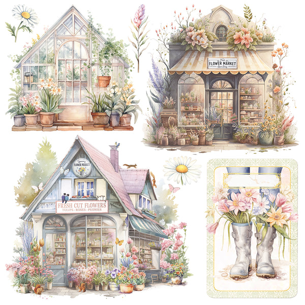 Ciao Bella FLOWER SHOP 6"x6" Vellum Paper 6 sheets #CBVQ016