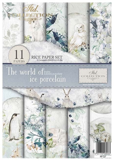 ITD Collection The WORLD of ICE Porcelain A4 Rice Paper Set 11 Sheets #RP027