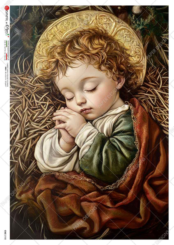 Paper Designs THE SLEEPING BABE Jesus A4 Decoupage Rice Paper #CULT_0188