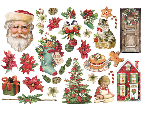 Stamperia CLASSIC CHRISTMAS Adhesive Paper Cut Outs EPHEMERA #DFLCT27